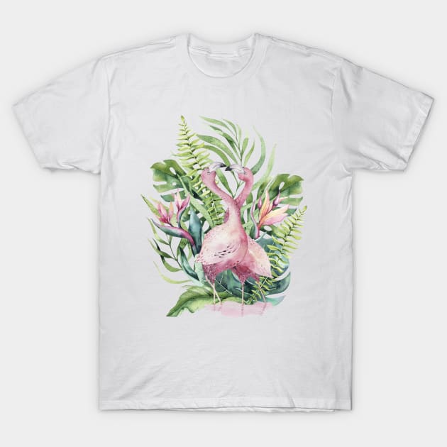 Flamingo Love T-Shirt by NJORDUR